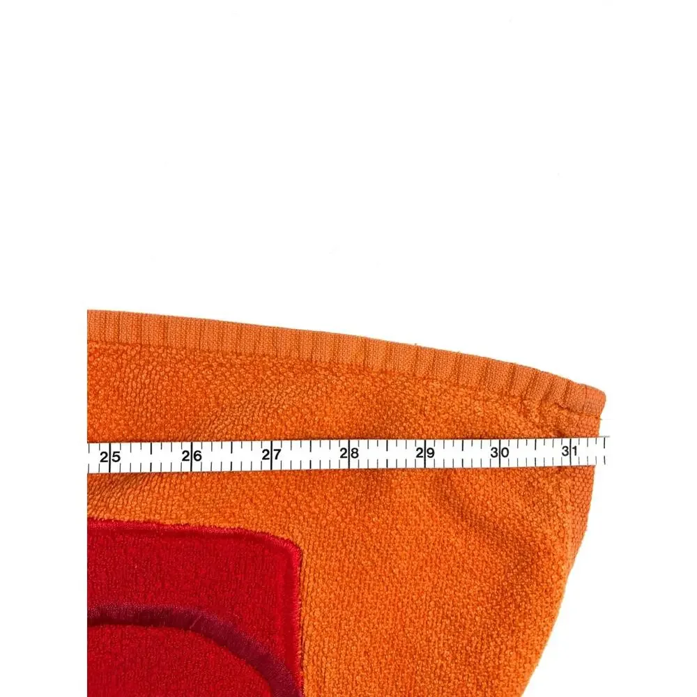 Vintage Beach Towel Orange with Applique Bucket and Shovel